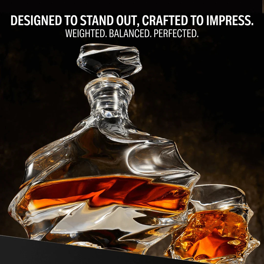 Storm Japanese Crystal Whisky Glasses & Decanter Set
